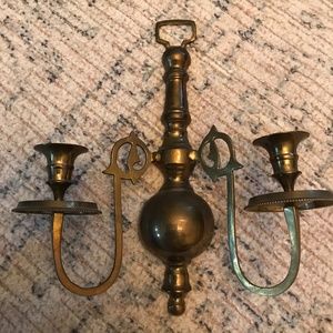 Solid brass wall sconce candelabra candle holders
